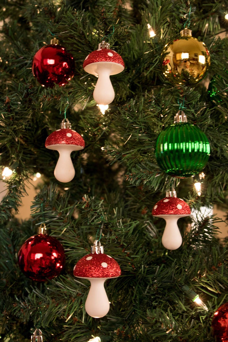 Clever Creations Mushroom Christmas Ornament Set of 4 Pieces, Shatterproof Holiday DÃ©cor for Christmas Trees, Red and White - Image 5